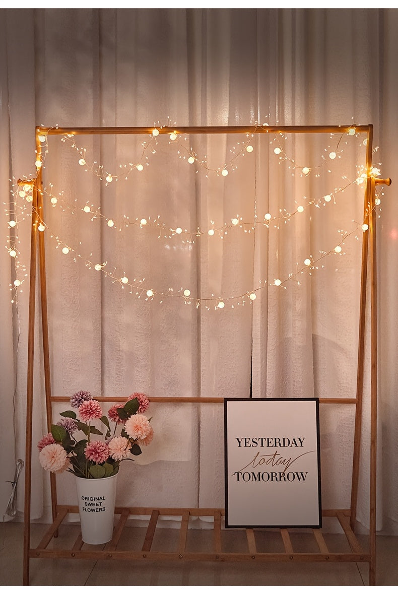 300 Cm / 118.11 Inches Long LED Ice Crack Ball String Lights - Elegant Hanging Decoration, Ramadan String Lights, Suitable for Weddings, Parties, Ramadan Festival, Eid Al-Fitr, Home/Office Decor, No Batteries Required, Easy t