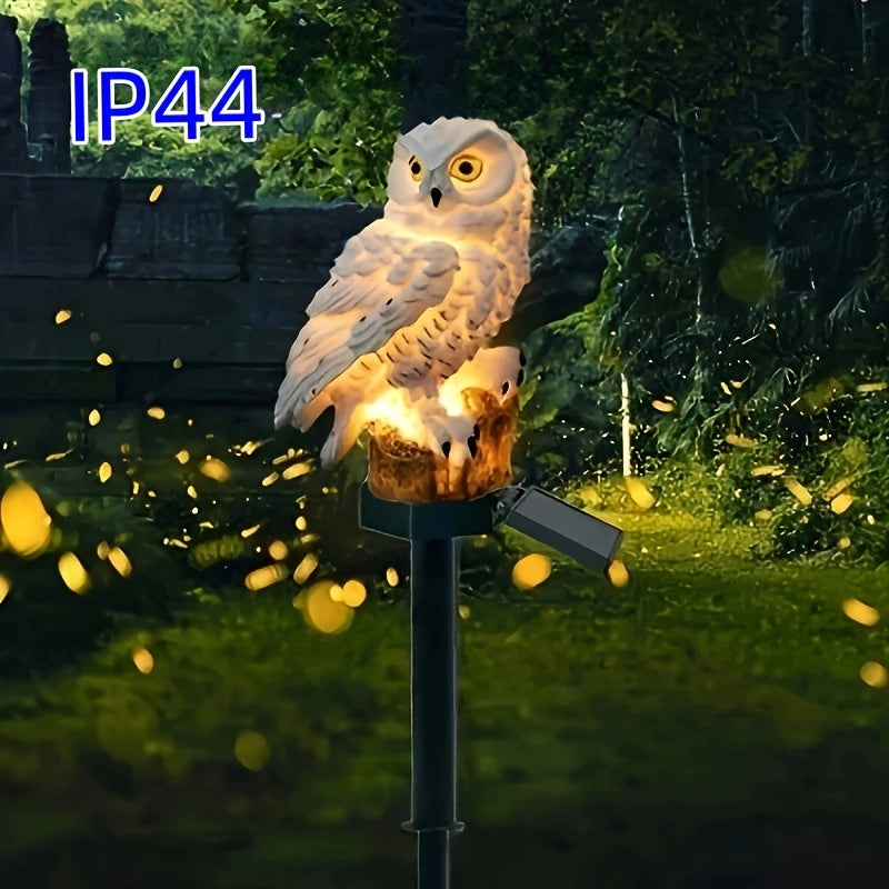 Owl Solar LED Garden Light – Resin Outdoor Decoration for Pathways, Camping & Bird-Deterrent Lighting