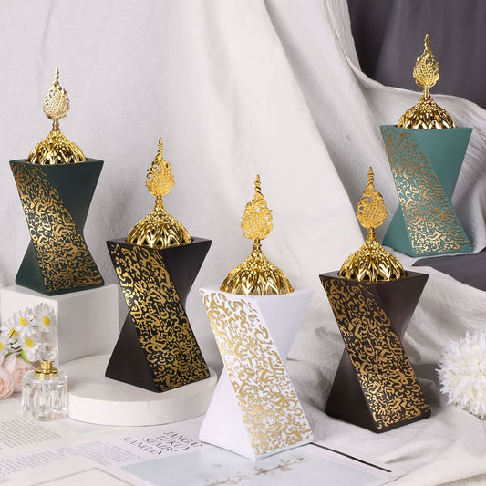 1pc Elegant Creative Bedroom Incense Holder, Resin Unique Rotating Design, Suitable for Indoor/Outdoor Home Decor, Tabletop Display, Office Decoration, Wedding or Party Ornament, Ramadan Atmosphere Decor, Arabic Blessing Insc