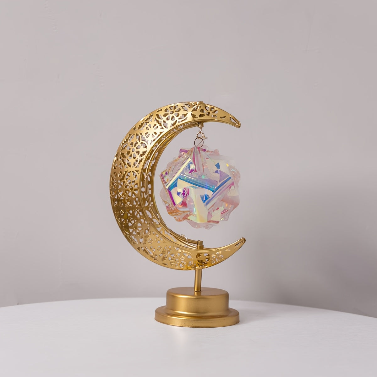 LED Iron Hollow Moon Light | Rotatable, Suitable for Desk Lamp, Decorative for Christmas, Ramadan, Valentine'S Day, Winter Holidays