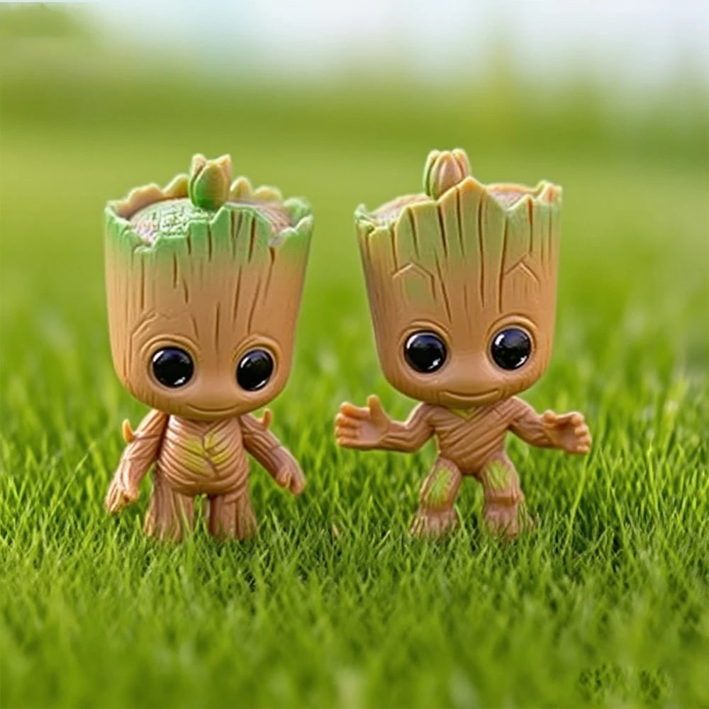 4pcs Set Mini Groot Cute Tree-Person Model Toys Adorable Baby Tree-Person Desktop Ornaments