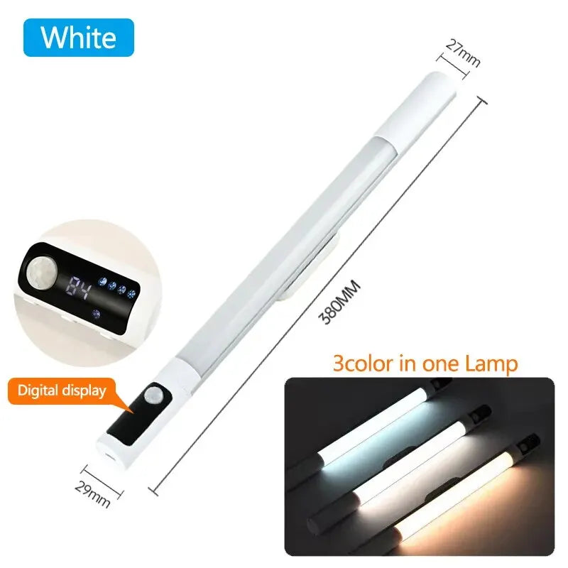 Motion Sensor Night Light – Type-C Rechargeable LED Desk & Cabinet Lamp with Digital Display