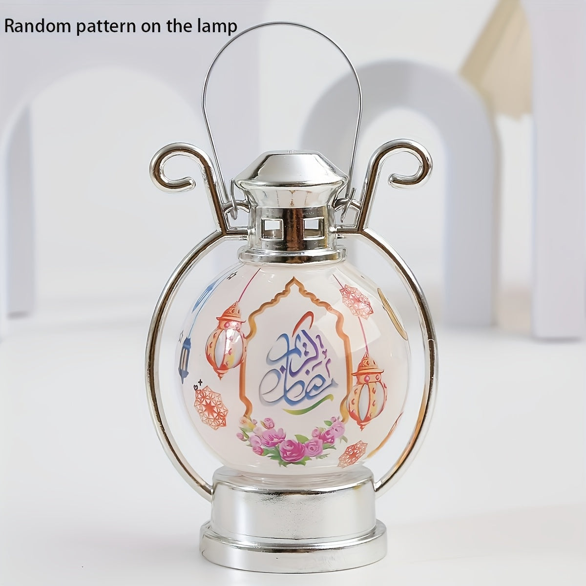 2-Pack Round LED Table Lamps with Switch-Controlled Uplighting - - Circular /Look Lighting Suitable for Parties, Ramadan/Eid Decorations, ' Rooms & Bedside - Plastic Table/Look Lights with Included