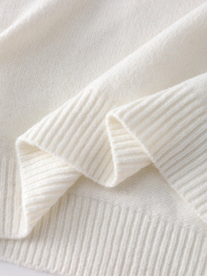 طقم ملابس تريكو نسائي لفصل الخريف والشتاء - فستان طويل فضفاض مع سترة بياقة عالية، بلون واحد