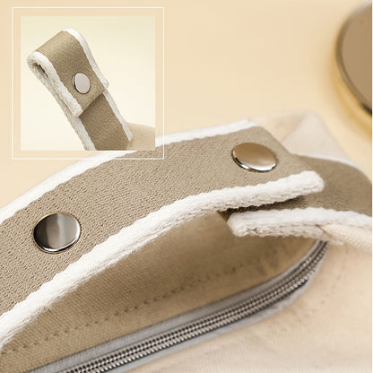 2pcs Chic Canvas Storage Bags – Portable Mini Organizers for Coins, Keys & Makeup, Stylish Travel Essentials