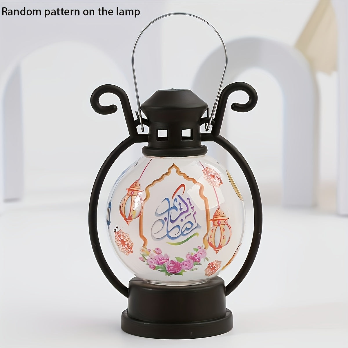 2-Pack Round LED Table Lamps with Switch-Controlled Uplighting - - Circular /Look Lighting Suitable for Parties, Ramadan/Eid Decorations, ' Rooms & Bedside - Plastic Table/Look Lights with Included