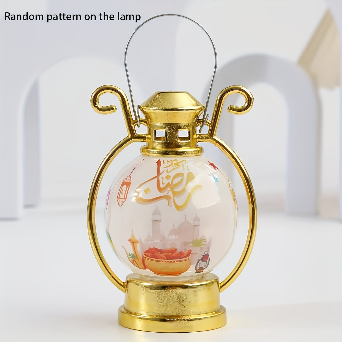 2-Pack Round LED Table Lamps with Switch-Controlled Uplighting - - Circular /Look Lighting Suitable for Parties, Ramadan/Eid Decorations, ' Rooms & Bedside - Plastic Table/Look Lights with Included