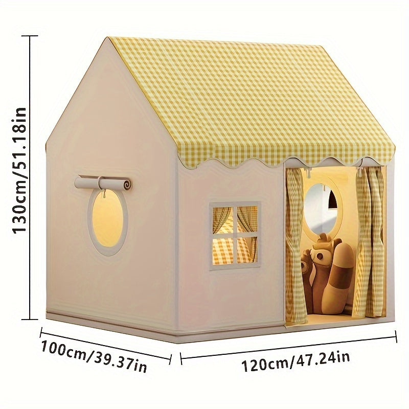 Indoor Kids’ Tent Castle – Polyester & PVC Playhouse for Family Game Rooms, Preschool Fun & Holiday Gifts (Lighting Not Included)