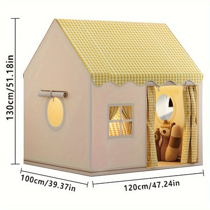 Indoor Kids’ Tent Castle – Polyester & PVC Playhouse for Family Game Rooms, Preschool Fun & Holiday Gifts (Lighting Not Included)