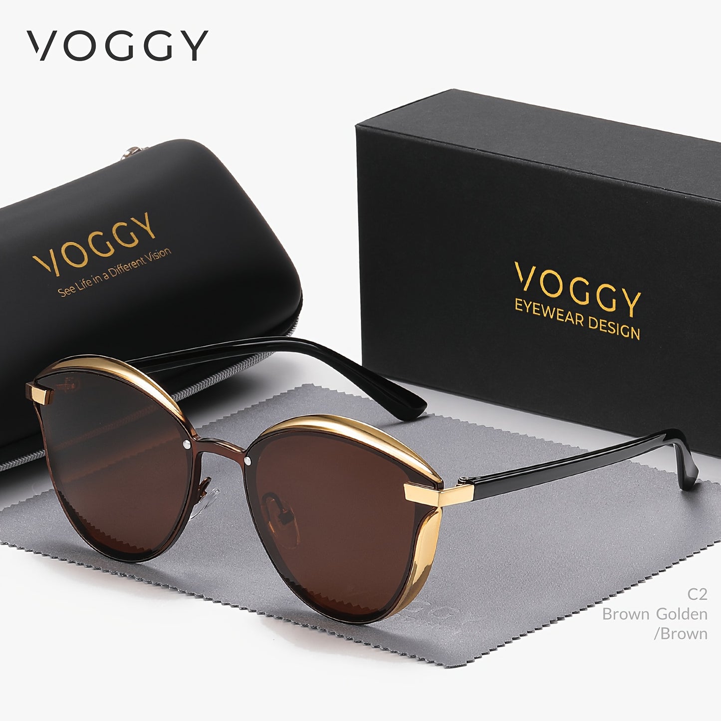 VOGGY Retro Butterfly Polarized Sunglasses – Stylish Metal Frame Unisex Eyewear for Driving & Parties