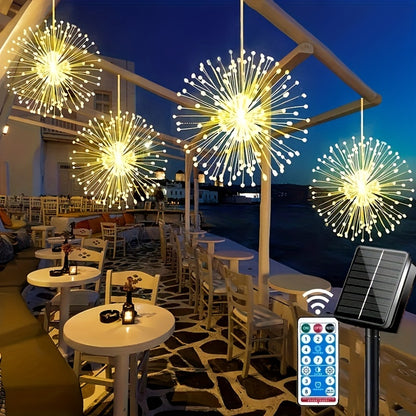 4pcs Per Set Solar Hanging Fireworks Lights