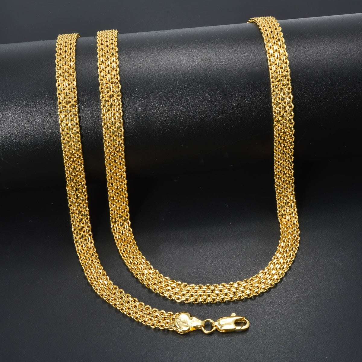 Women’s Woven Chain Jewelry Set – Necklace & Bracelet with Golden Copper Beads for Daily Wear, Parties & Festivals