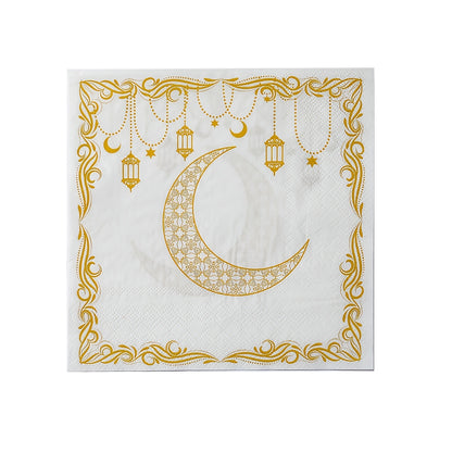 20pcs 2025 New Ramadan Theme Disposable Napkins - 2-Ply - Suitable for Ramadan Parties And Holiday Table Decorations, 13-Inch Square, Ideal for Kitchen And Dining Room, Ramadan Decorations