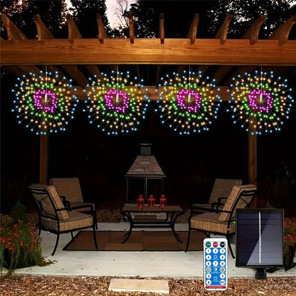 4pcs Per Set Solar Hanging Fireworks Lights