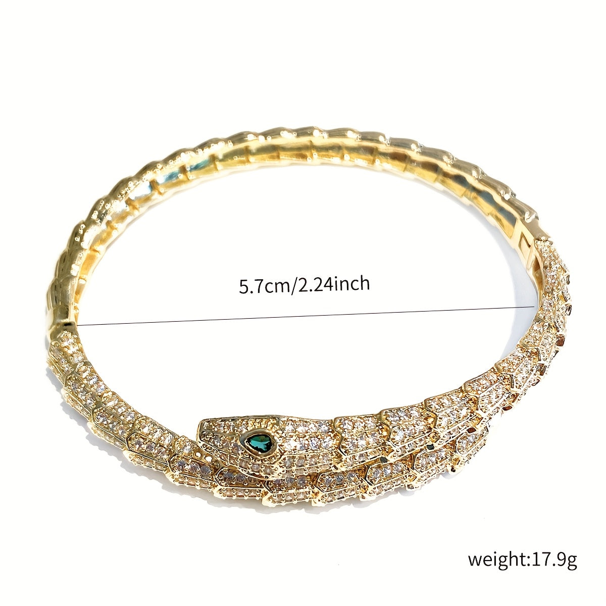 1pc Fashion Luxurious Synthetic Synthetic Zircon Snake-shaped Opening Bracelet for Men Women Iced out Bling Jewelry Animal Snake Bangle Intricate Detailing Design Suitable for Daily Matching