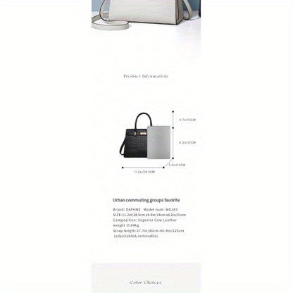 Women’s Crocodile-Pattern Tote Handbag – Large Capacity Daily Use Bag with Zipper Closure & Adjustable Shoulder Strap, Fashionable Office & Travel Accessory