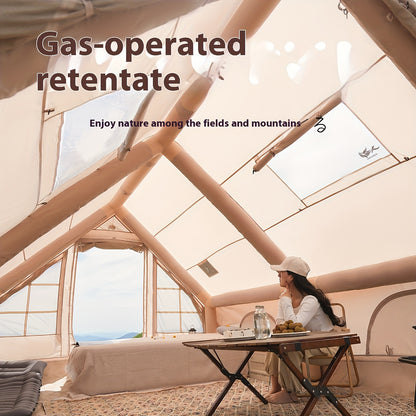 PAKICETUS 8-Person Inflatable Camping Tent — All-Season Heavy-Duty Oxford Air Cabin with Stove Jack, Easy Setup, Mesh Windows & Doors, Spacious Outdoor Shelter for Glamping, Hiking & Travel