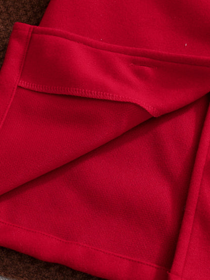 Girls’ 4-Piece Autumn/Winter Fashion Set – Button-Up Coat, Ribbed Long-Sleeve Top, Checkered Elastic-Waist Skirt & Matching Beret