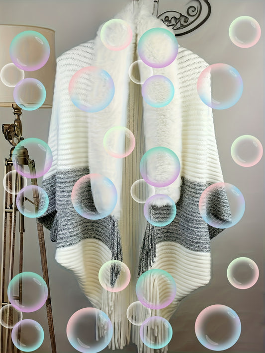 Women’s Elegant Asymmetrical Shawl — Soft Warm Scarf in Pastel Pink/Purple, All-Season Wrap for Formal or Everyday Wear, Geometric Pattern