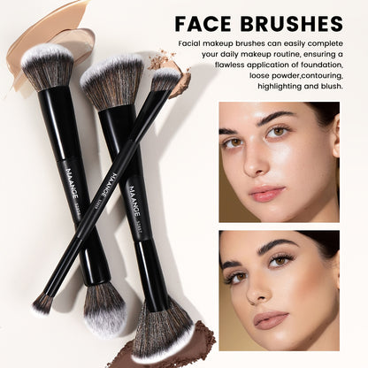 MAANGE 7-Piece Double-Head Makeup Brush Set – Soft Thick Bristles for Foundation, Powder, Blush & Travel-Friendly Beauty Application