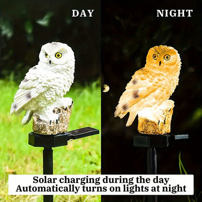 Owl Solar LED Garden Light – Resin Outdoor Decoration for Pathways, Camping & Bird-Deterrent Lighting