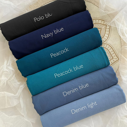 6-Piece Premium Satin Hijab Set – Non-Stretch Snug-Fit Scarves in 10 Solid Colors for Ramadan & Modest Fashion