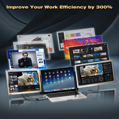 Premium UHD Laptop Screen Extender – 14" FHD 1920×1200 IPS Dual Display with Business Bag, Plug & Play for 13–17" Laptops