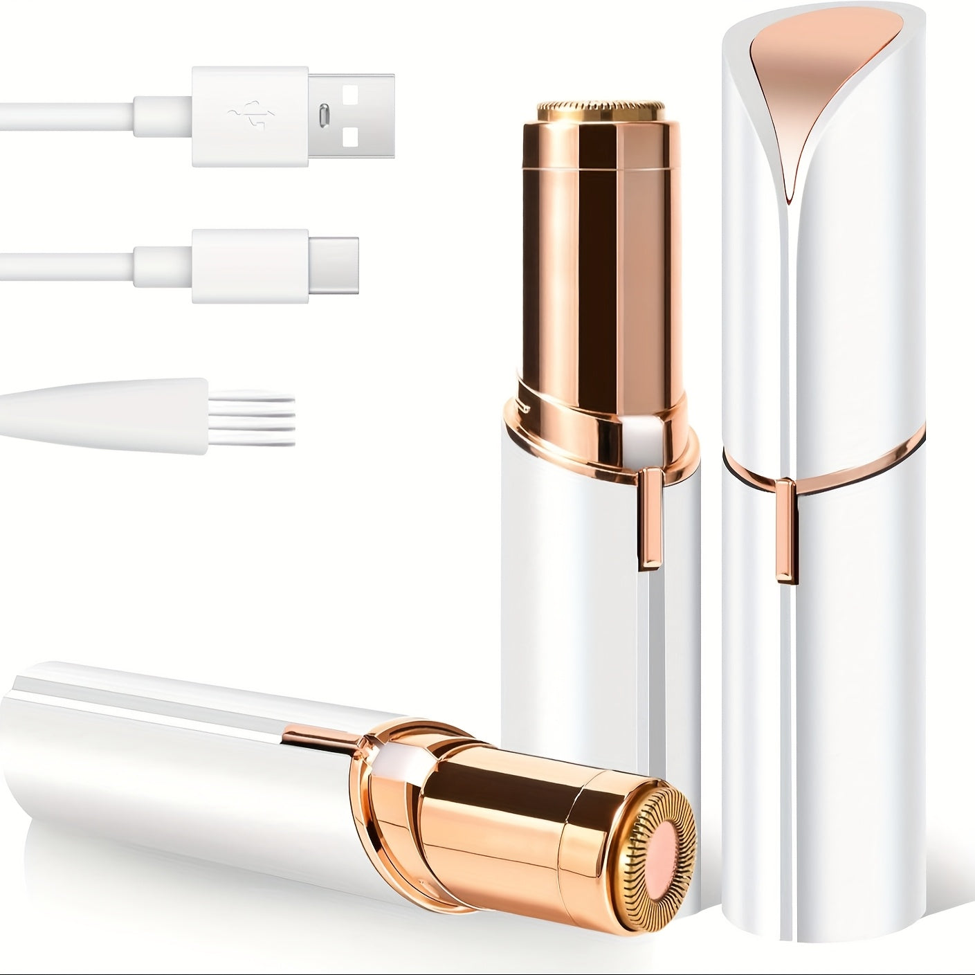 DM Facial Hair Removal for Women, Electric Painless USB Rechargeable Facial Hair Remover for Face, Lip, Leg LED Light