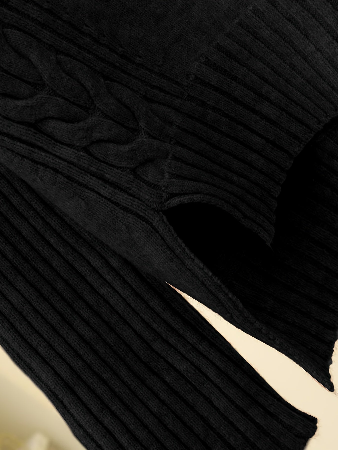 Autumn & Winter Sweater Set – Elegant High-Neck Top with Wide-Leg Pants, Solid Color Casual Chic Outfit