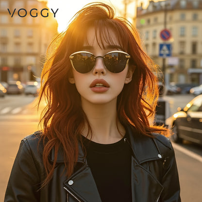 VOGGY Retro Butterfly Polarized Sunglasses – Stylish Metal Frame Unisex Eyewear for Driving & Parties