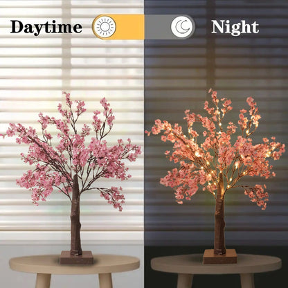 Pink Cherry Blossom Lamp – USB/Battery Powered Decorative Branch Light with Warm Glow for Home & Special Occasions