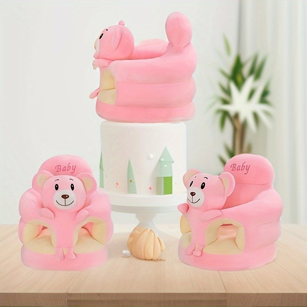 [Soft Youngsters Chair] LIBSIT Soft Plush Youngsters Chair | PVC Material, Green Cartoon Design, Infant Support Seat for Sit and Stand Practice, Safe and Comfortable Learning Sofa for Youngsters