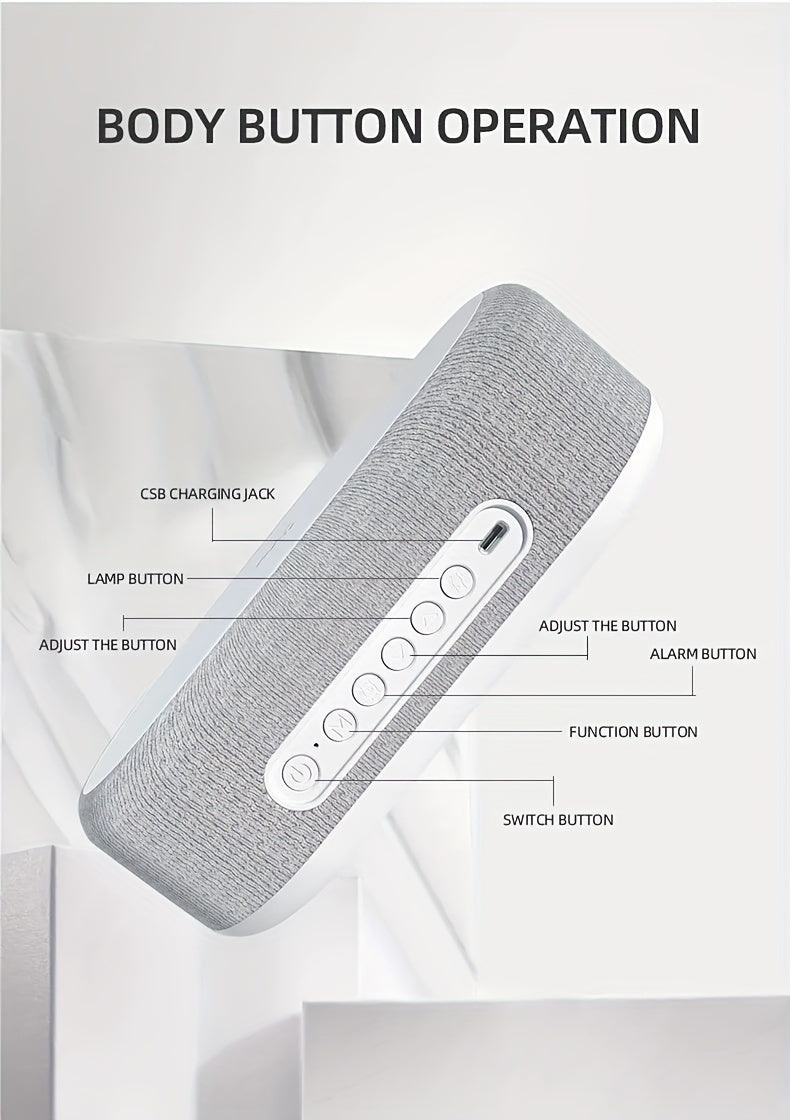 4-in-1 Night Light Alarm Clock with Wireless Charging – USB-C Digital Clock with Adjustable 3-Mode Lighting, Perfect for Travel