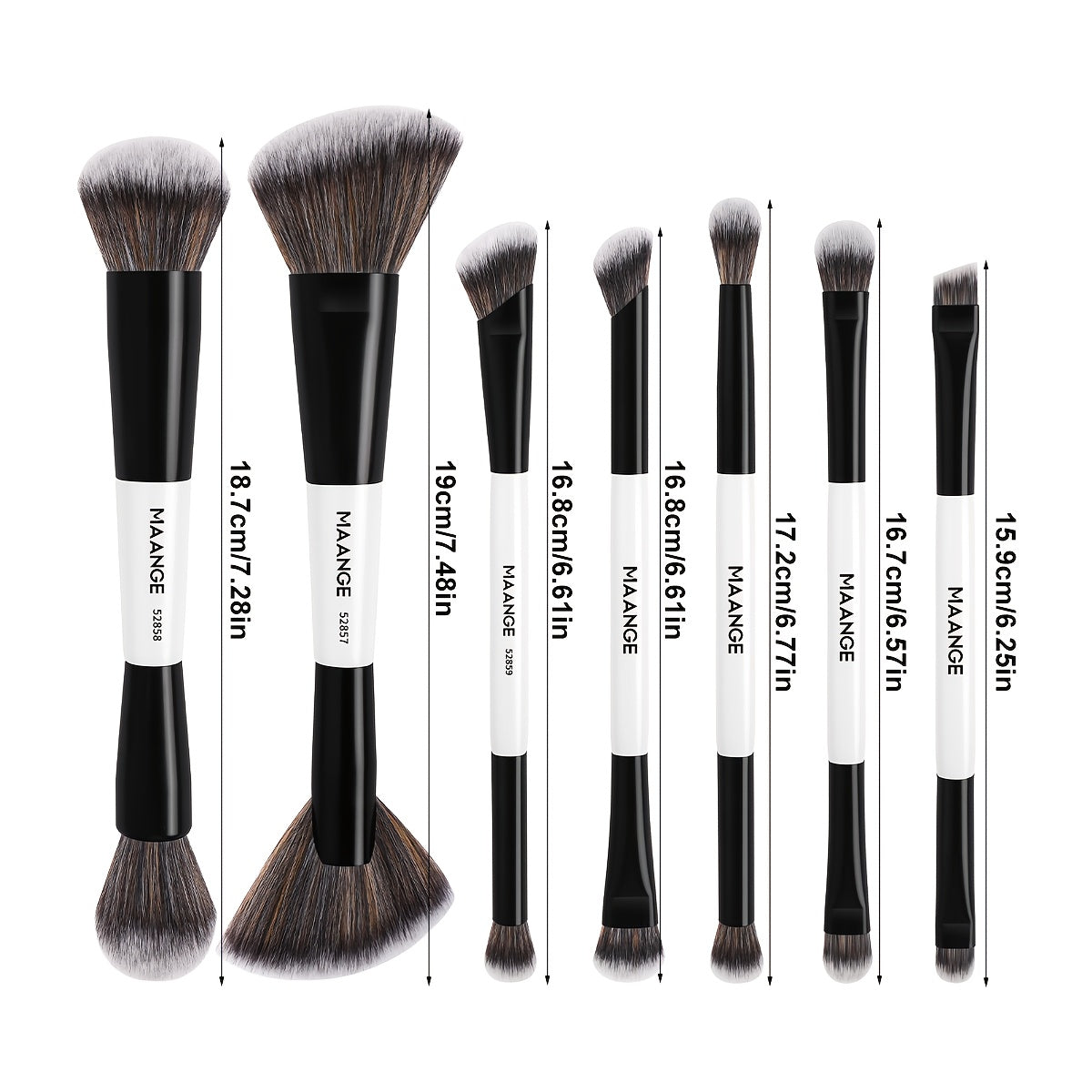 MAANGE 7-Piece Double-Head Makeup Brush Set – Soft Thick Bristles for Foundation, Powder, Blush & Travel-Friendly Beauty Application