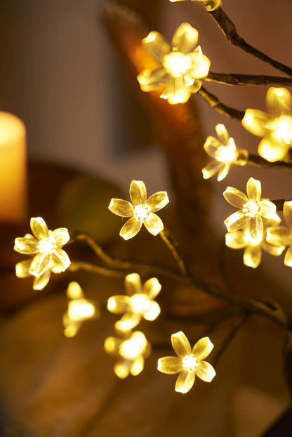 Majisu 48-LED Cherry Blossom Tree Lamp – USB-Powered Table Light with Switch Control for Home & Festive Decor