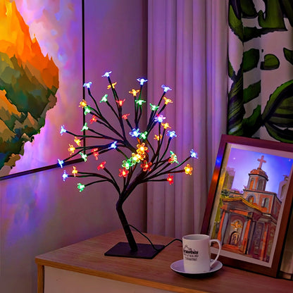 Majisu 48-LED Cherry Blossom Tree Lamp – USB-Powered Table Light with Switch Control for Home & Festive Decor