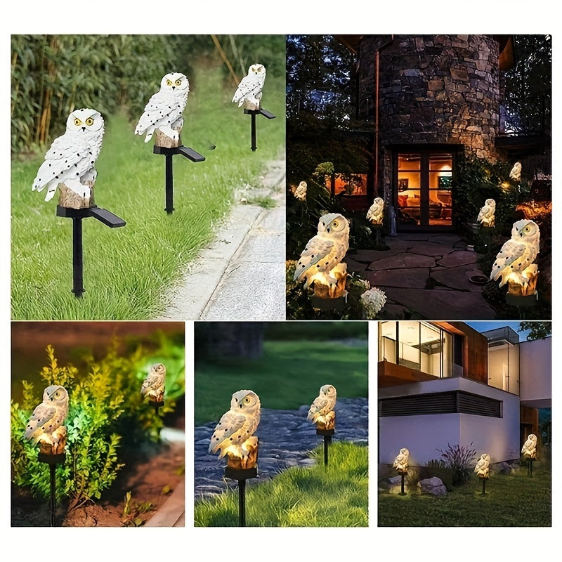 Owl Solar LED Garden Light – Resin Outdoor Decoration for Pathways, Camping & Bird-Deterrent Lighting