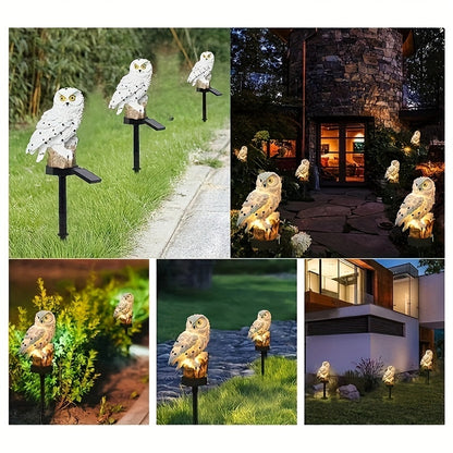 Owl Solar LED Garden Light – Resin Outdoor Decoration for Pathways, Camping & Bird-Deterrent Lighting
