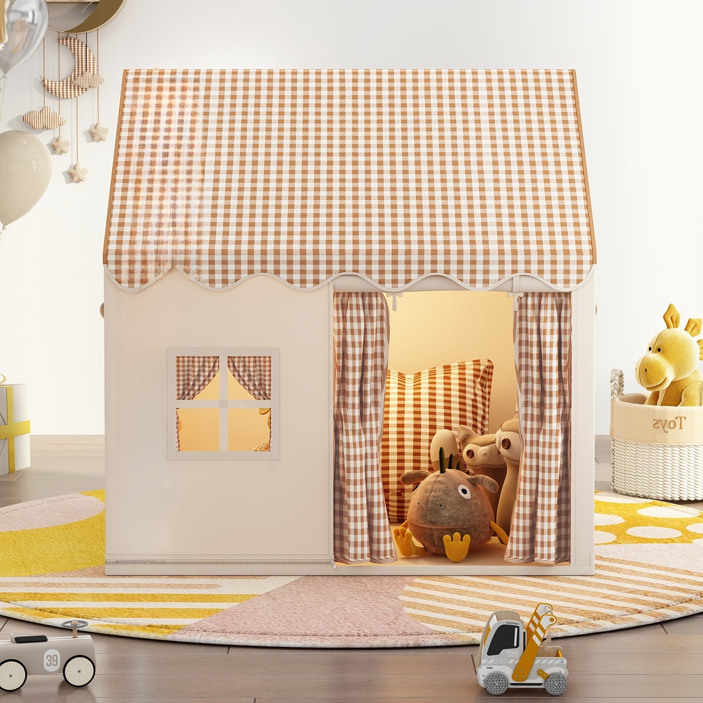 Indoor Kids’ Tent Castle – Polyester & PVC Playhouse for Family Game Rooms, Preschool Fun & Holiday Gifts (Lighting Not Included)