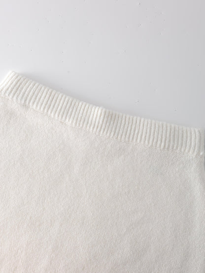 طقم ملابس تريكو نسائي لفصل الخريف والشتاء - فستان طويل فضفاض مع سترة بياقة عالية، بلون واحد