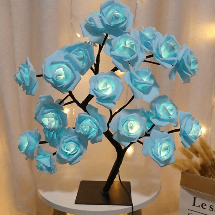 LED Rose Flower Lamp – Romantic 24-LED USB Fairy Light for Bedroom, Wedding & Valentine’s Day Decor