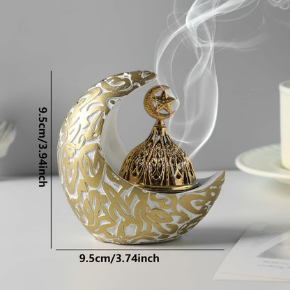 1pc Minimalist Creative Light Luxury Moon Design Resin Incense Holder, Suitable for Home Decoration, Office, Festivals, and Yoga Spaces. Ideal as a Holiday Gift or Decorative Piece. Features Include Incense Holder, Incense Ho
