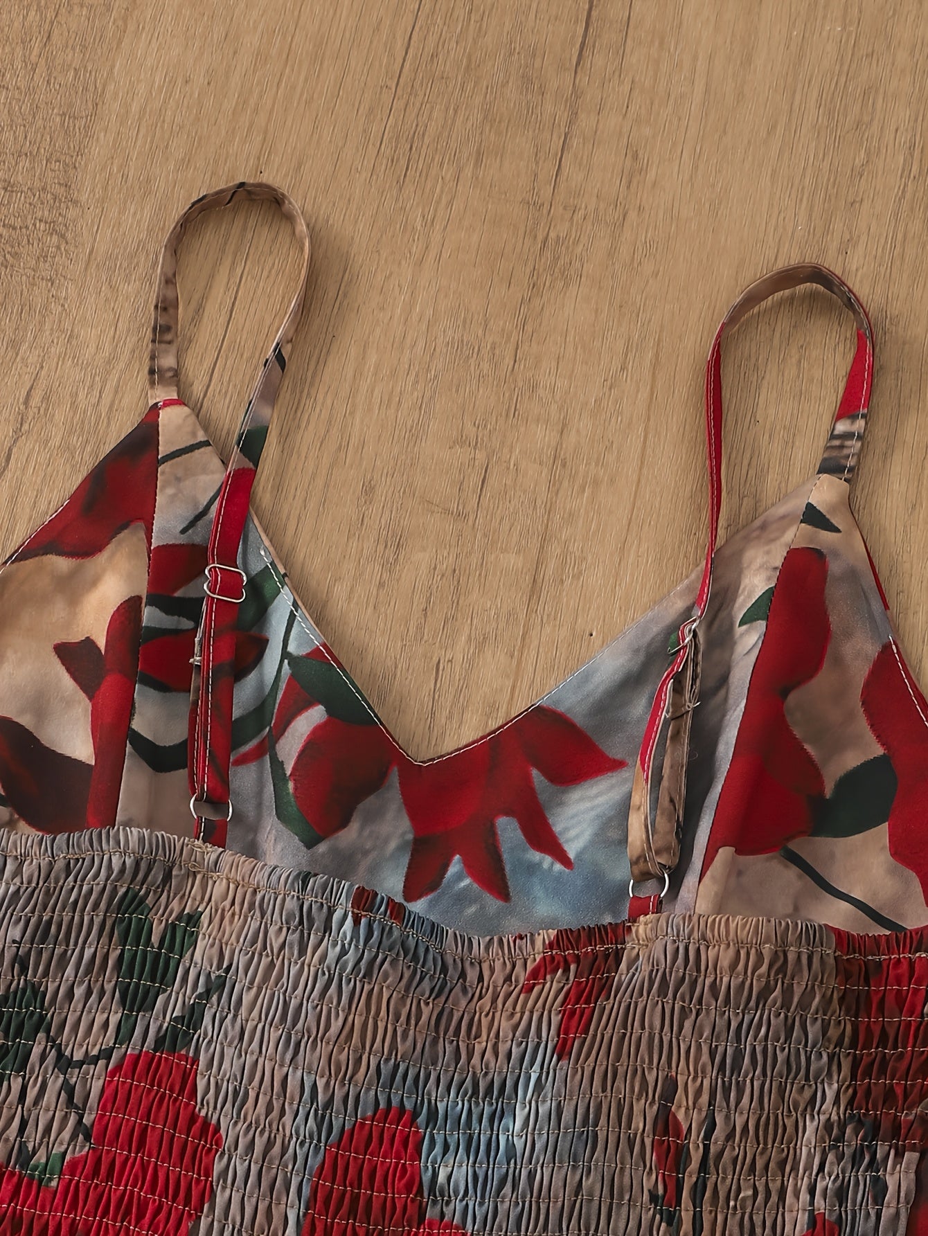 Women’s Vintage Floral Spaghetti-Strap Ball Gown – Large Skirt Dress for Elegant Outings & Date Nights