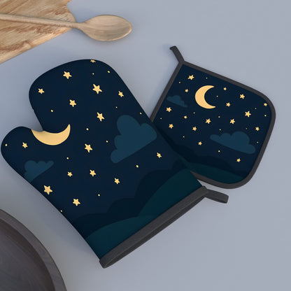 قطعتان من قفازات الفرن وحاملات الأواني المزخرفة | 26.92 × 17.02 سم، عزل حراري ممتاز، بوليستر، قابلة للغسل في الغسالة، مناسبة لتزيين المطبخ، والطبخ، والشواء، والخبز، والتخييم، والاستخدام اليومي في المطبخ، وحفلات المنزل