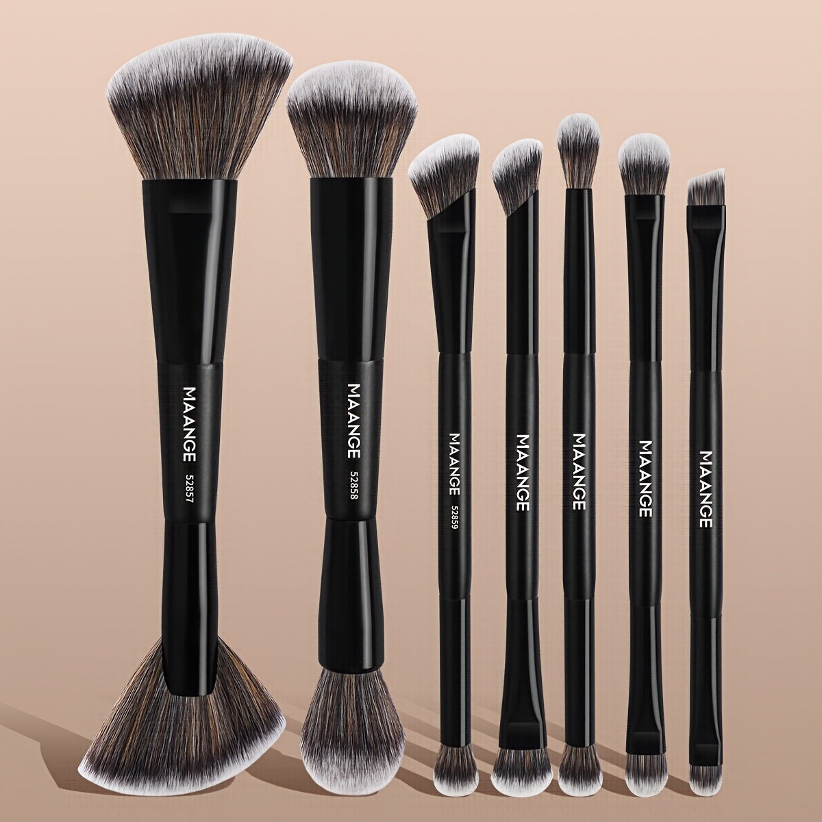MAANGE 7-Piece Double-Head Makeup Brush Set – Soft Thick Bristles for Foundation, Powder, Blush & Travel-Friendly Beauty Application