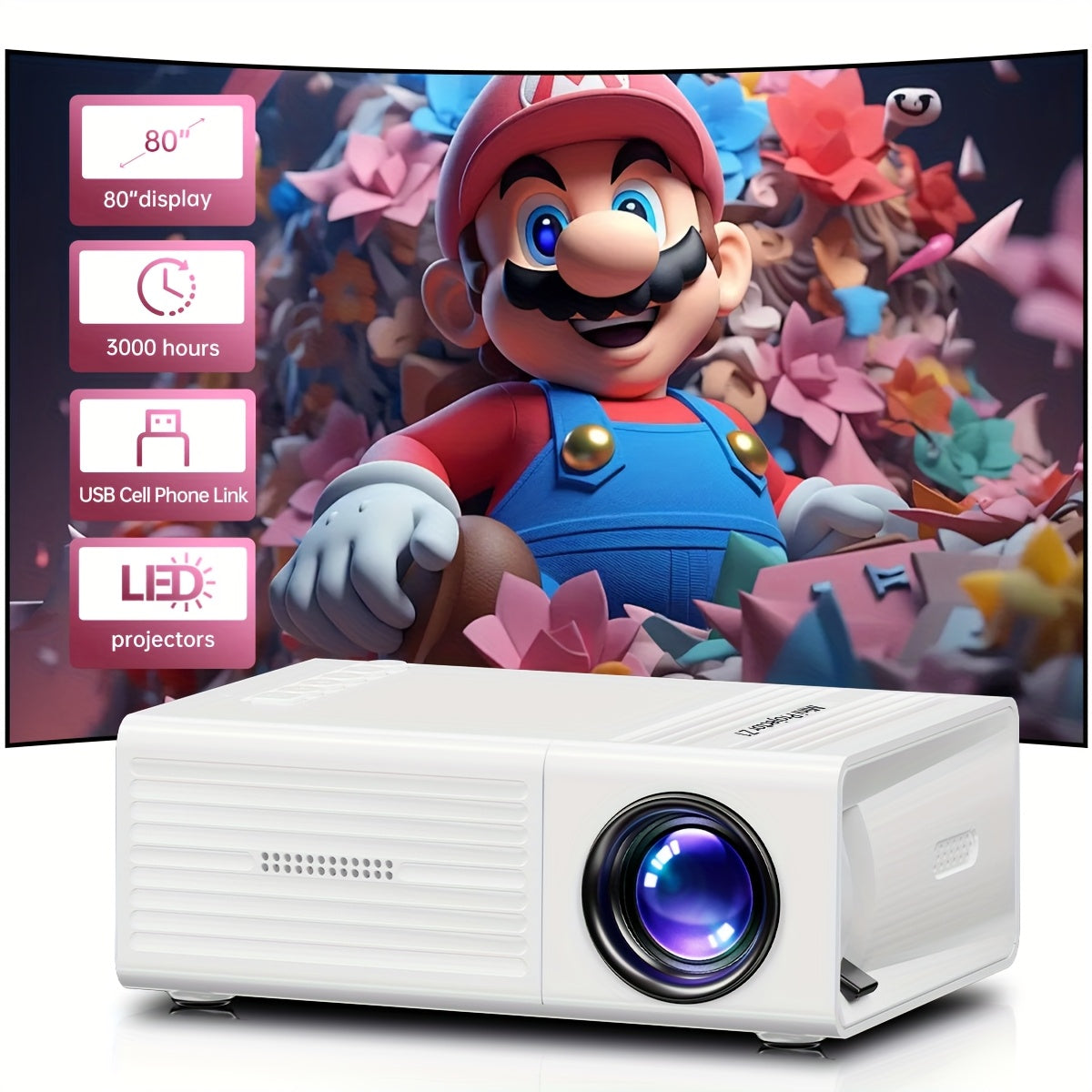 Portable Mini Projector – Lightweight Media Projector for Home Entertainment