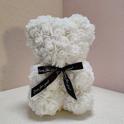 Immortal Rose Bear – Artificial Foam Flower Gift for Valentine’s Day, Mother’s Day, Anniversaries, Weddings, Birthdays & Christmas