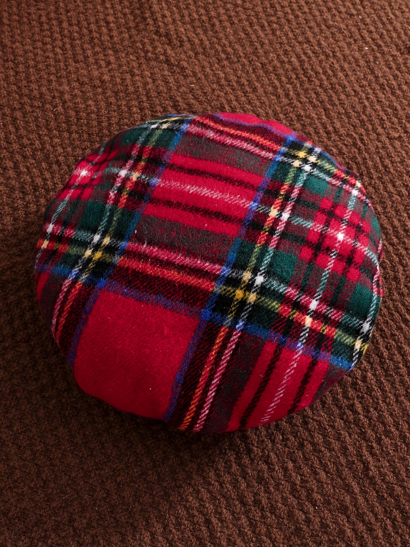 Girls’ 4-Piece Autumn/Winter Fashion Set – Button-Up Coat, Ribbed Long-Sleeve Top, Checkered Elastic-Waist Skirt & Matching Beret