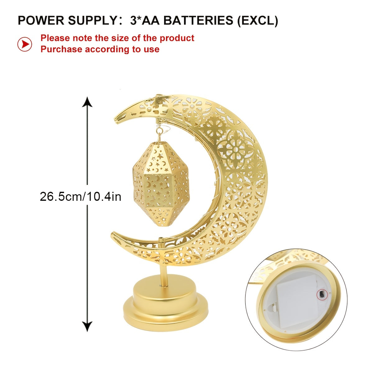 LED Iron Hollow Moon Light | Rotatable, Suitable for Desk Lamp, Decorative for Christmas, Ramadan, Valentine'S Day, Winter Holidays