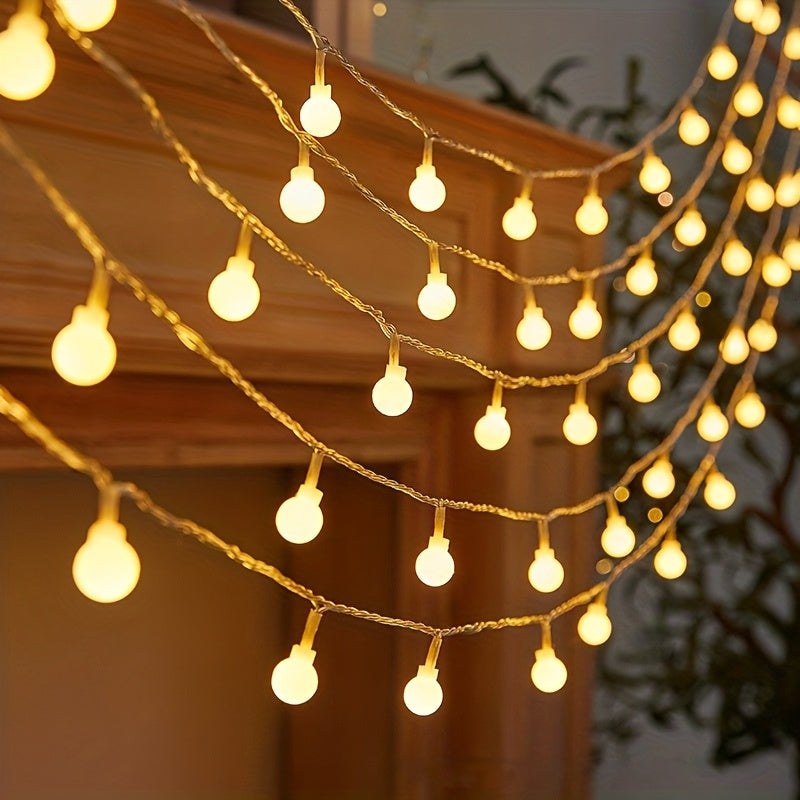 White Spherical Fairy String Lights – 6M 40-Bulb Decorative LED for Christmas, Weddings & Home Decor